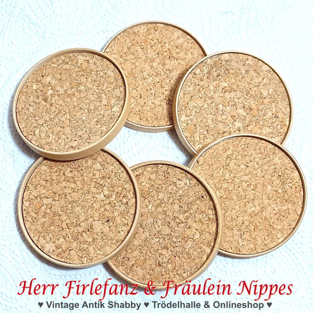 Vintage Untersetzer aus Holz & Kork