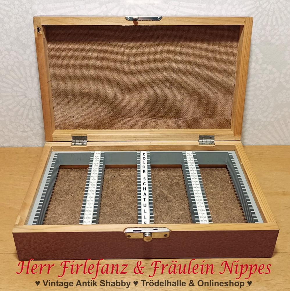 Vintage Dia Kisten aus Holz