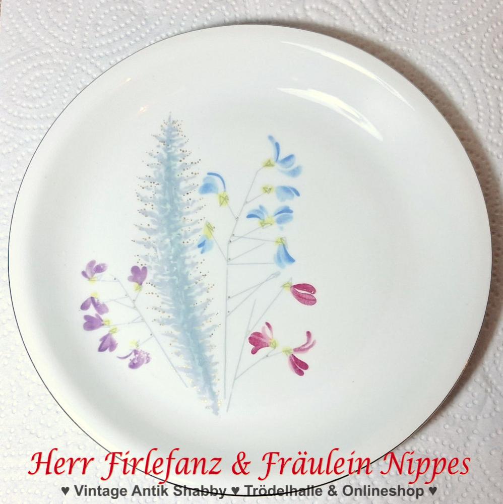 9 Vintage Frühstücksteller mit Blumendekoren