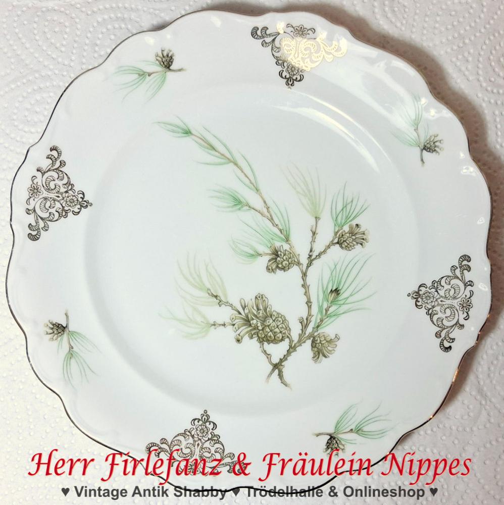 9 Vintage Frühstücksteller mit Blumendekoren