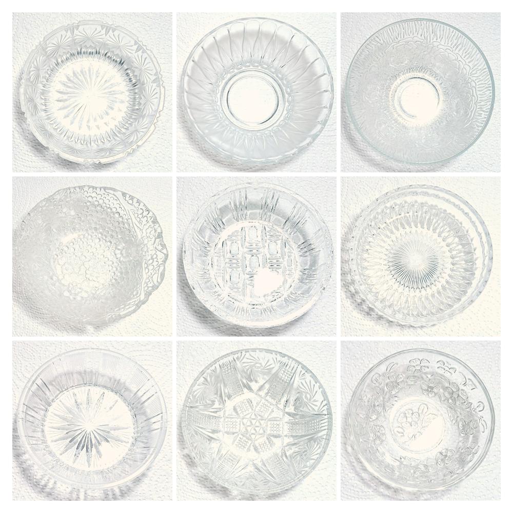 Einzelne Vintage Kompottschalen und Dessertschalen aus Glas oder Bleikristall aus den 50er, 60er, 70er Jahren und DDR Zeiten